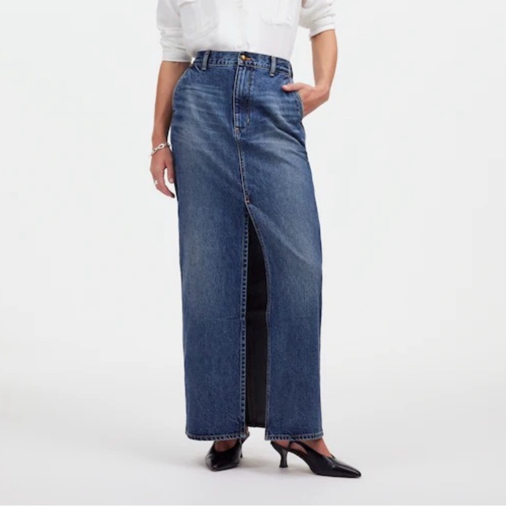 Madewell Blue Denim Maxi Skirt